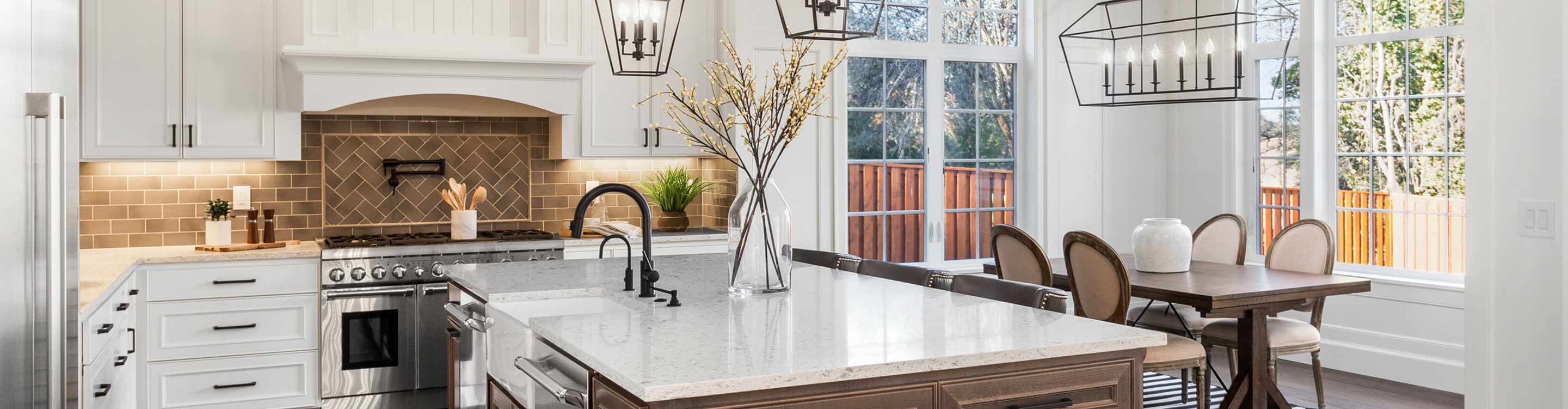 kitchen with a tile backsplash 