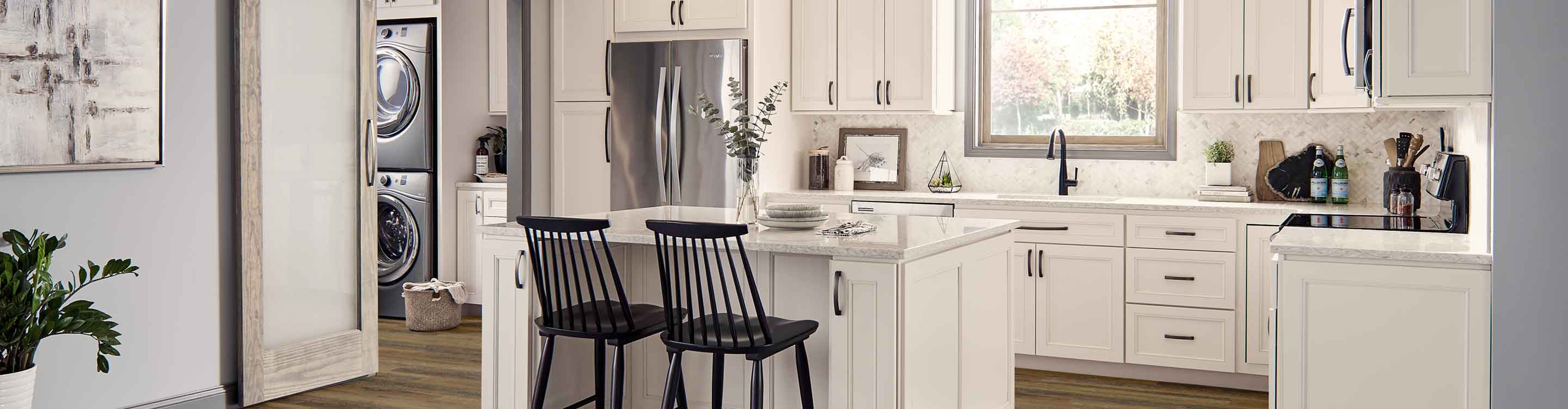 White cabinets in modern farmhouse Ruskin, FL, kitchen 